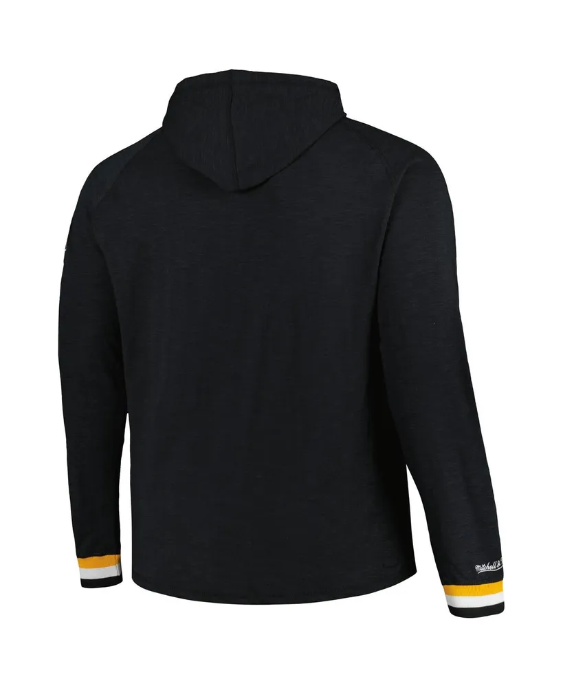 Men's Mitchell & Ness Black Pittsburgh Penguins Big and Tall Legendary Raglan Pullover Hoodie