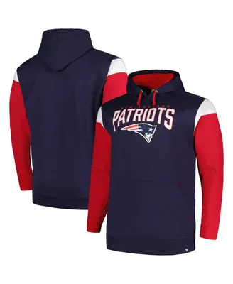 Men's Profile Navy New England Patriots Big and Tall Trench Battle Pullover Hoodie