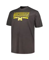 Men's Profile Heather Charcoal Michigan Wolverines Big and Tall Team T-shirt