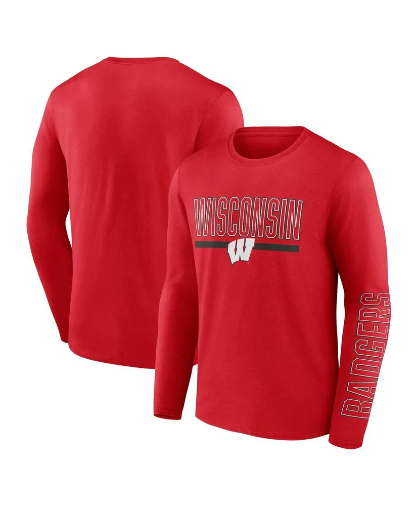 Men's Profile Red Wisconsin Badgers Big and Tall Two-Hit Graphic Long Sleeve T-shirt