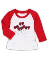 Girls Infant Wes & Willy Red, White Georgia Bulldogs Balloon Raglan 3/4-Sleeve T-shirt and Leggings Set