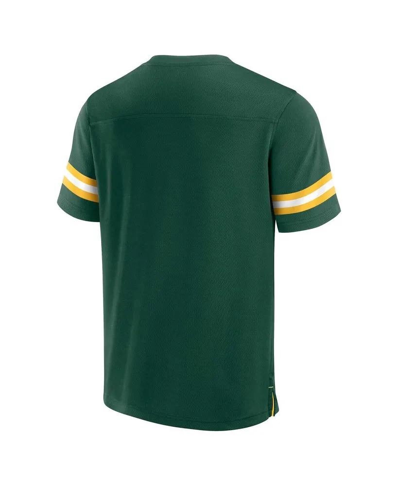 Men's Fanatics Green Bay Packers Jersey Tackle V-Neck T-shirt