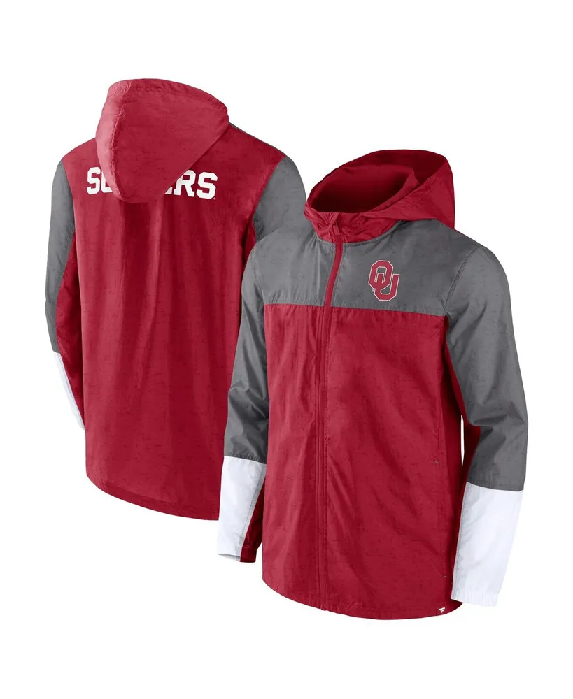 Men's Fanatics Crimson, Gray Oklahoma Sooners Game Day Ready Full-Zip Jacket