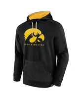 Men's Fanatics Black Iowa Hawkeyes Defender Pullover Hoodie