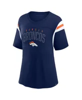 Women's Fanatics Navy Denver Broncos Classic Rhinestone T-shirt