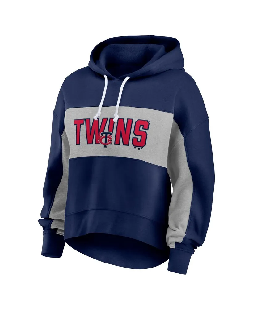 Women's Fanatics Navy Minnesota Twins Filled Stat Sheet Pullover Hoodie