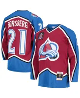 Men's Mitchell & Ness Peter Forsberg Burgundy Colorado Avalanche 1995/96 Blue Line Player Jersey