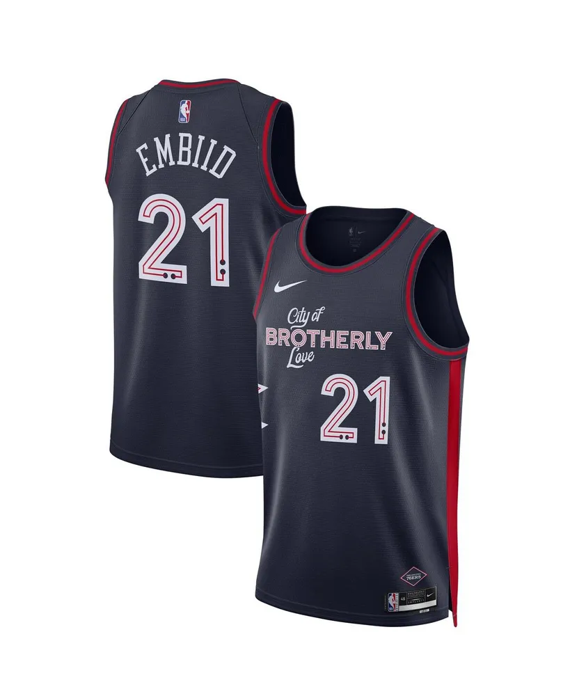 Men's and Women's Nike Joel Embiid Navy Philadelphia 76ers 2023/24 Swingman Jersey - City Edition