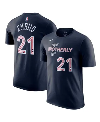 Men's Nike Joel Embiid Navy Philadelphia 76ers 2023/24 City Edition Name and Number T-shirt