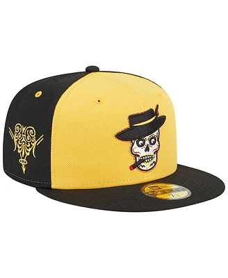 Men's New Era Yellow Inland Empire 66ers Theme Nights Inland Empire Pachucos 59FIFTY Fitted Hat