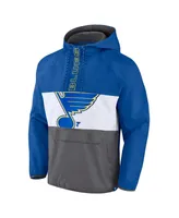 Men's Fanatics Blue St. Louis Blues Flagrant Foul Anorak Raglan Half-Zip Hoodie Jacket