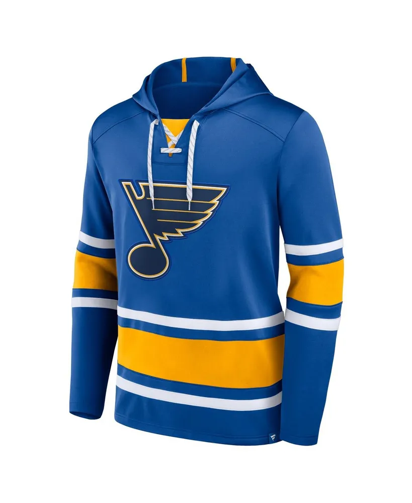 Men's Fanatics Blue St. Louis Blues Puck Deep Lace-Up Pullover Hoodie