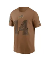 Men's Nike Stefon Diggs Brown Distressed Buffalo Bills 2023 Salute To Service Name and Number T-shirt