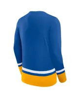 Men's Fanatics Royal Buffalo Sabres Back Pass Lace-Up Long Sleeve T-shirt