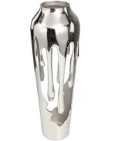 Rosemary Lane Aluminum Drip Vase with Melting Designed Body, 8" x 8" x 19"