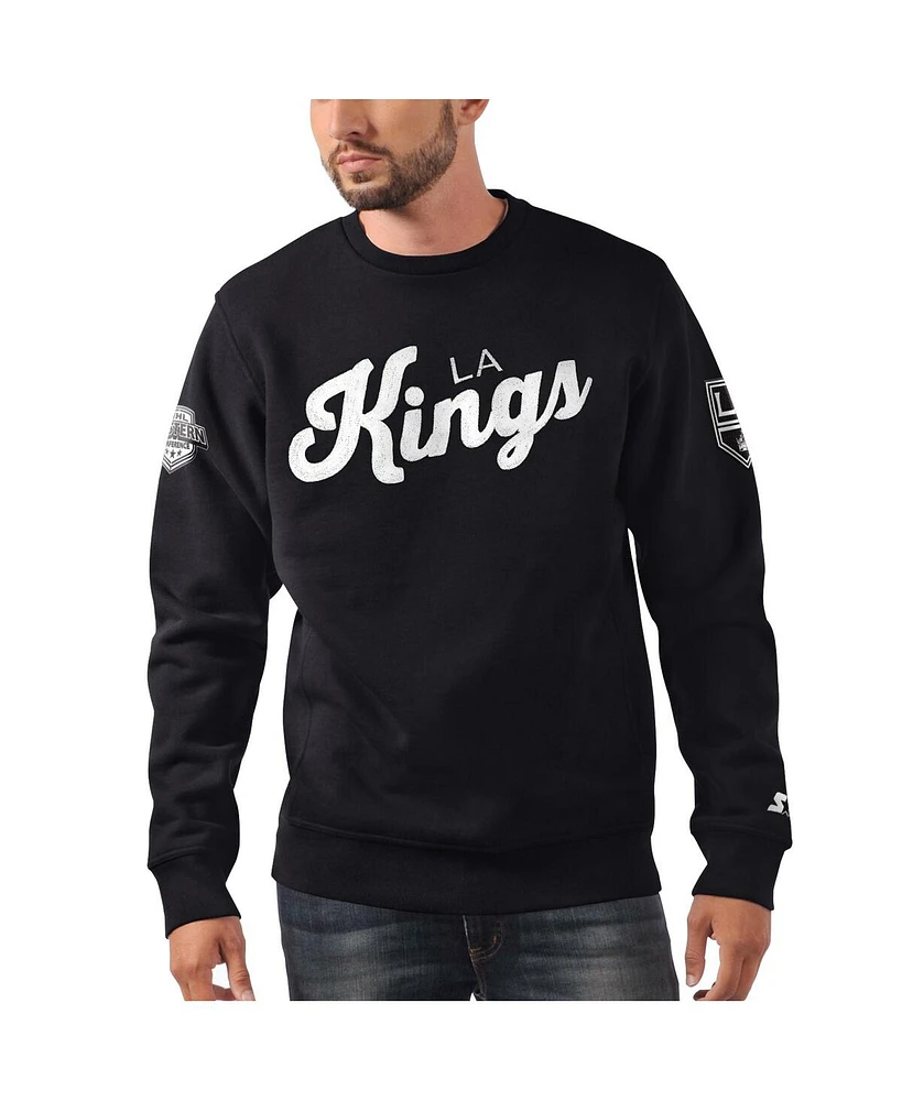 Men's Starter x Nhl Black Ice Los Angeles Kings Cross Check Pullover Sweatshirt