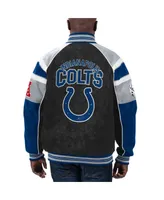 Men's G-iii Sports by Carl Banks Black Indianapolis Colts Faux Suede Raglan Full-Zip Varsity Jacket