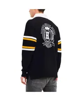 Men's Tommy Hilfiger Black Pittsburgh Steelers Cory Varsity Rugby Long Sleeve T-shirt