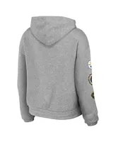 Women's Wear by Erin Andrews Heather Gray Pittsburgh Steelers Full-Zip Hoodie