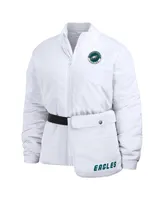 Women's Wear by Erin Andrews White Philadelphia Eagles Packaway Full-Zip Puffer Jacket