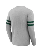 Men's Nfl x Darius Rucker Collection by Fanatics Heather Gray Green Bay Packers Henley Long Sleeve T-shirt