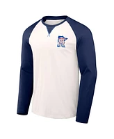 Men's Darius Rucker Collection by Fanatics White, Navy Distressed Minnesota Twins Team Color Raglan T-shirt