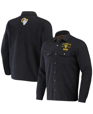 Men's Nfl x Darius Rucker Collection by Fanatics Charcoal Los Angeles Rams Shacket Full-Snap Jacket