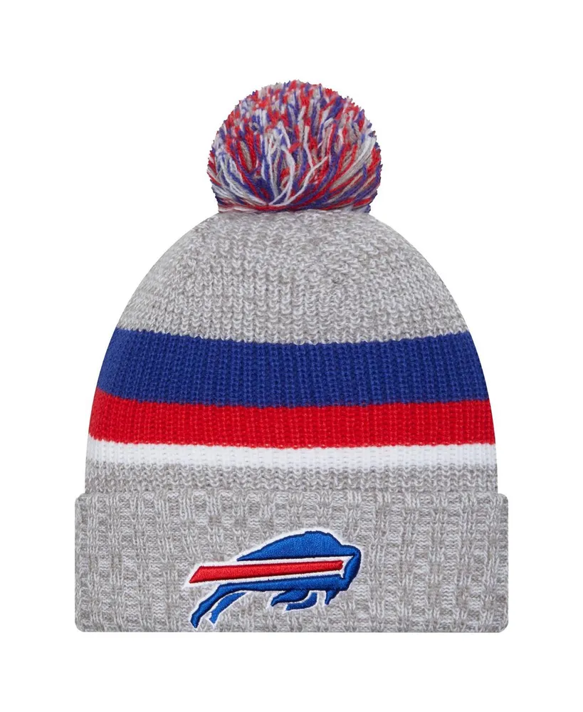 Youth Boys and Girls New Era Heather Gray Buffalo Bills Cuffed Knit Hat with Pom