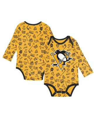 Infant Boys and Girls Gold Pittsburgh Penguins Dynamic Defender Long Sleeve Bodysuit