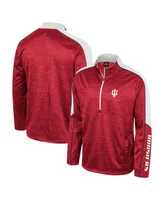 Men's Colosseum Cardinal Indiana Hoosiers Marled Half-Zip Jacket