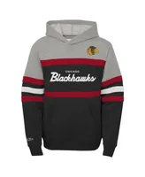 Big Boys Mitchell & Ness Gray Chicago Blackhawks Head Coach Pullover Hoodie