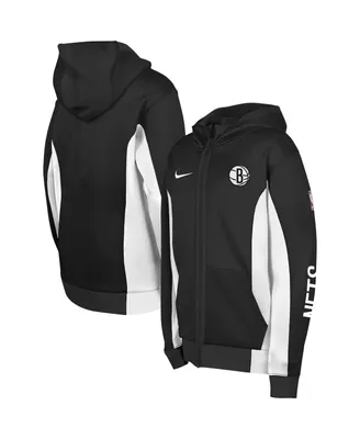 Big Boys Nike Black Brooklyn Nets Showtime Performance Full-Zip Hoodie