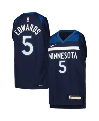 Big Boys Nike Anthony Edwards Navy Minnesota Timberwolves Swingman Jersey - Icon Edition