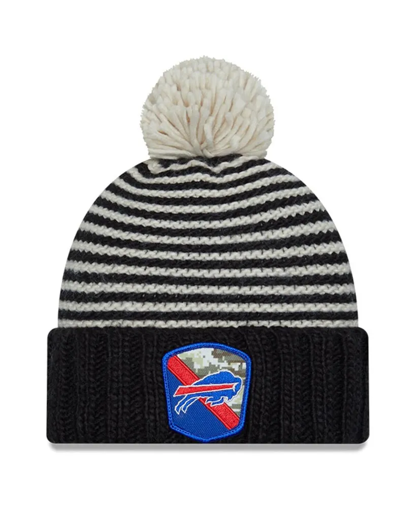 Women's New Era Black Buffalo Bills 2023 Salute To Service Cuffed Pom Knit Hat