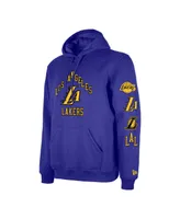 Men's New Era Purple Los Angeles Lakers Big and Tall 2023/24 City Edition Jersey Pullover Hoodie