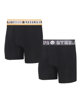 Men's Concepts Sport Pittsburgh Steelers Gauge Knit Boxer Brief Two-Pack