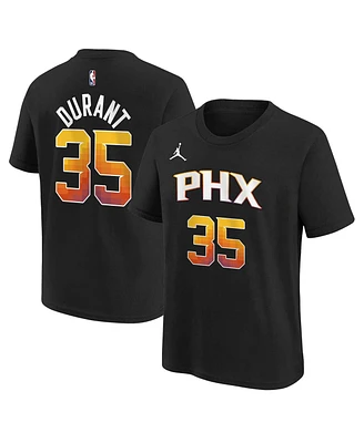 Big Boys Jordan Kevin Durant Black Phoenix Suns Name and Number Statement T-shirt