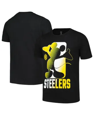 Big Boys Black Pittsburgh Steelers Disney Cross Fade T-shirt