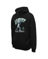 Men's and Women's Stadium Essentials Black Distressed New York Liberty Mascot Mania Pullover Hoodie