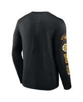 Men's Fanatics Black Distressed Boston Bruins Centennial Long Sleeve T-shirt