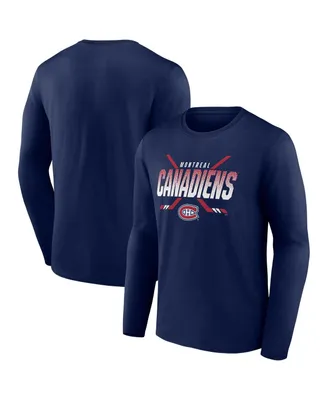 Men's Fanatics Navy Montreal Canadiens Covert Long Sleeve T-shirt