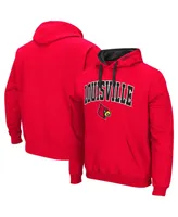 Men's Colosseum Red Louisville Cardinals Big and Tall Arch Logo 2.0 Pullover Hoodie