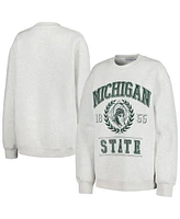 Women's Established & Co. Ash Michigan State Spartans Logo Pullover Sweatshirt