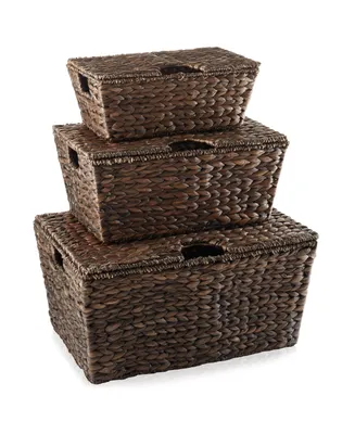 Casafield Set of 3 Water Hyacinth Storage Baskets (Small/Medium/Large