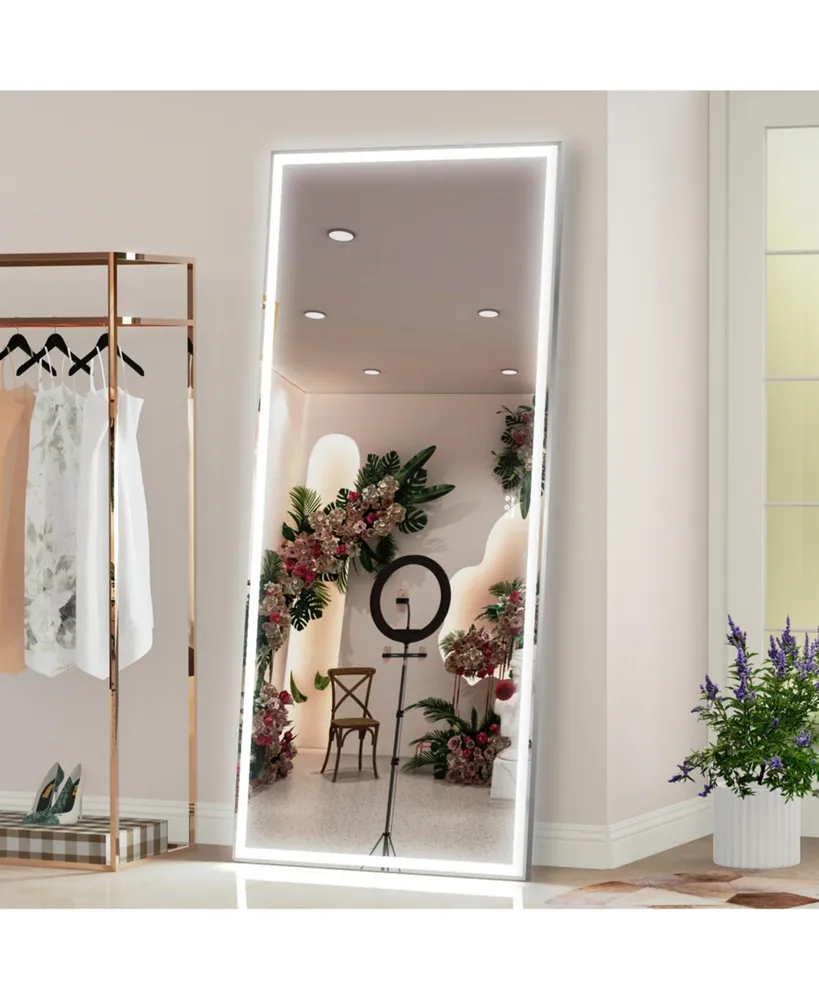 Simplie Fun Oversized Led Bathroom Mirror with 3 Color Modes