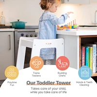 Stepup Baby Toddler Tower Step High Chair | Montessori Inspired | Wooden Step Stool for Preschool Kids | Adjustable for 18 Month