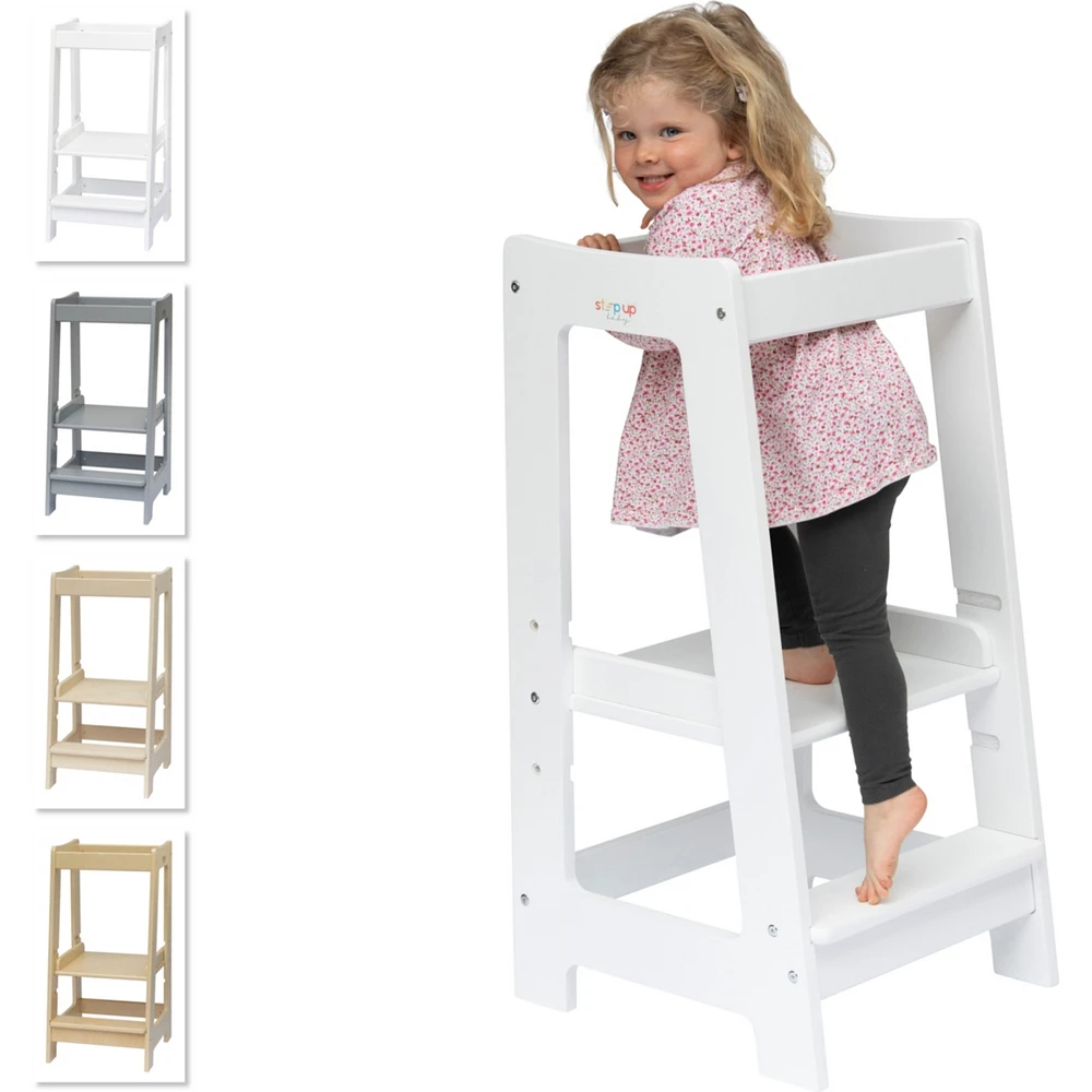 Stepup Baby Toddler Tower Step High Chair | Montessori Inspired | Wooden Step Stool for Preschool Kids | Adjustable for 18 Month