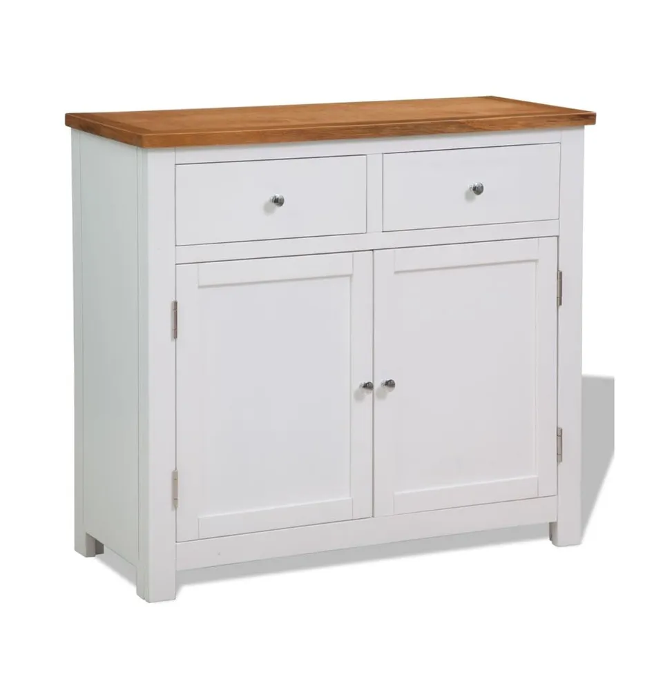 Sideboard 35.4"x13.2"x32.7" Solid Oak Wood