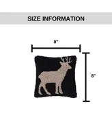 C&F Home 8" x 8" Deer Hooked Small Petite Throw Pillow