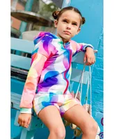 Girl French Terry Short Printed Rainbow Heart